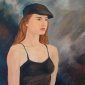 Girl With a Hat, Oil on Canvas